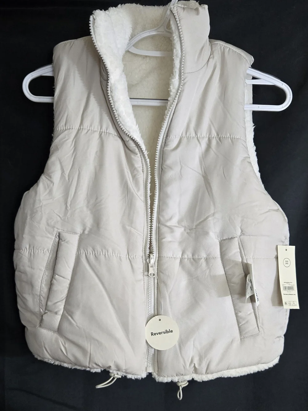 Reversible Cream Puffer Vest - Women #549